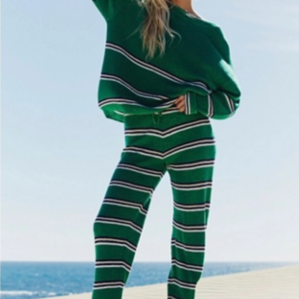 Striped Green Knit Set